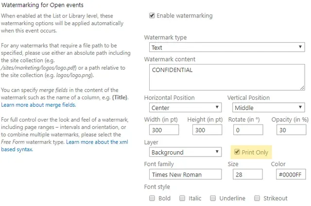 WM On Open - Text Watermark