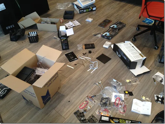 The office floor as it looked AFTER cleaning up