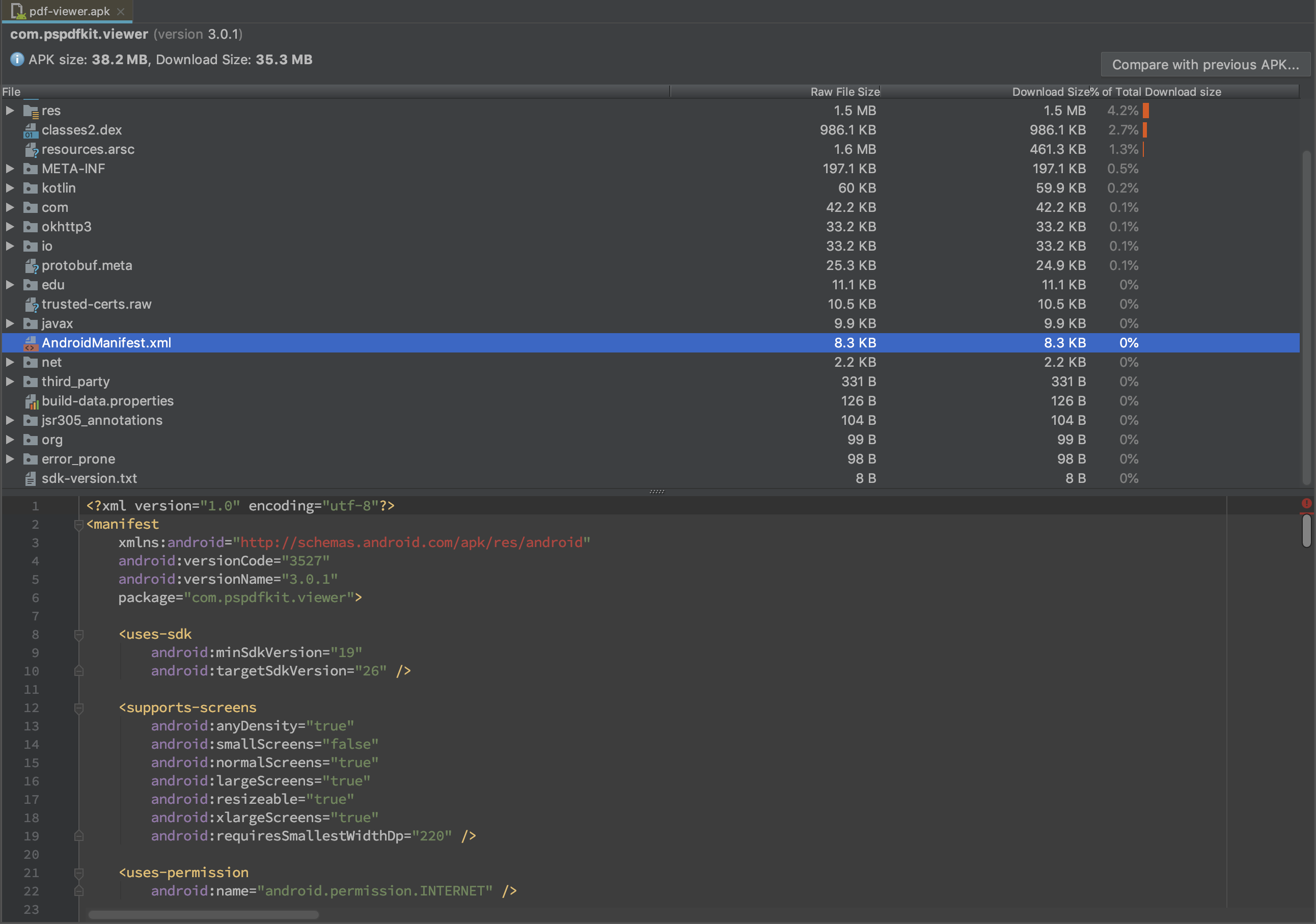 APKAnalyzer-Manifest