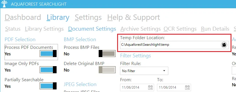 Temp Folder Location
