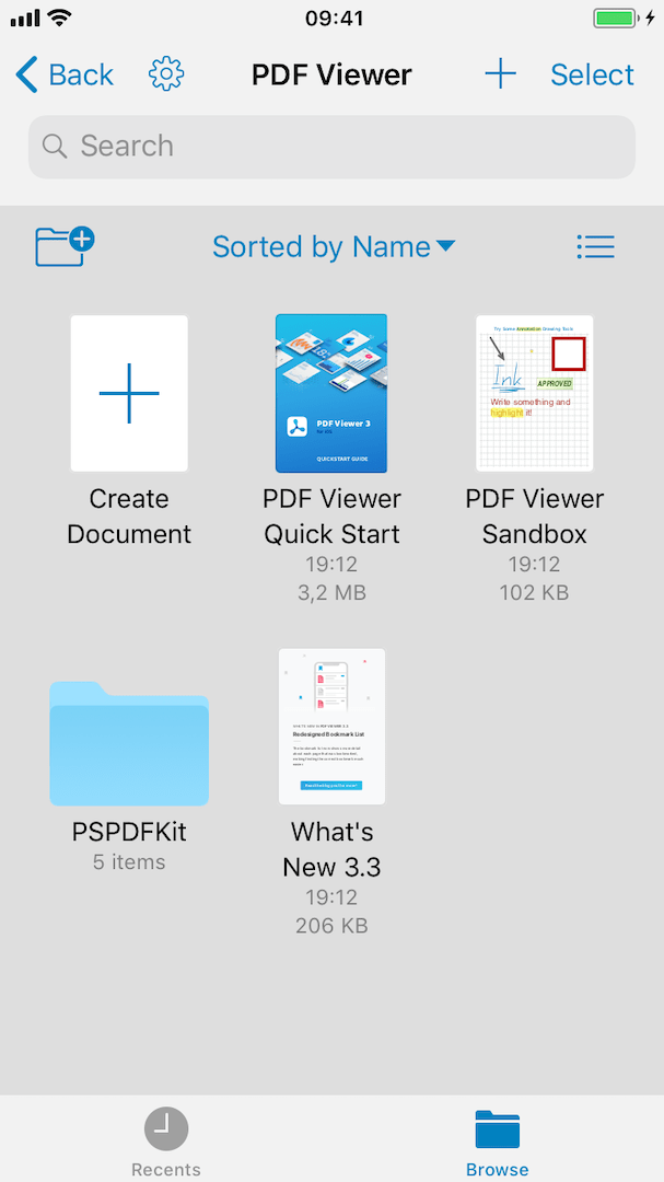 New Document Browser