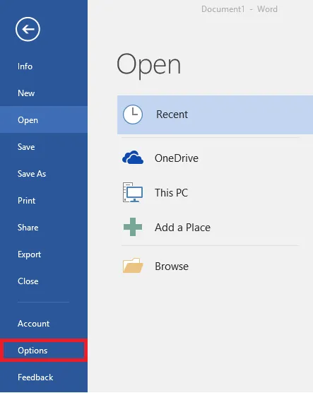 Word Options2