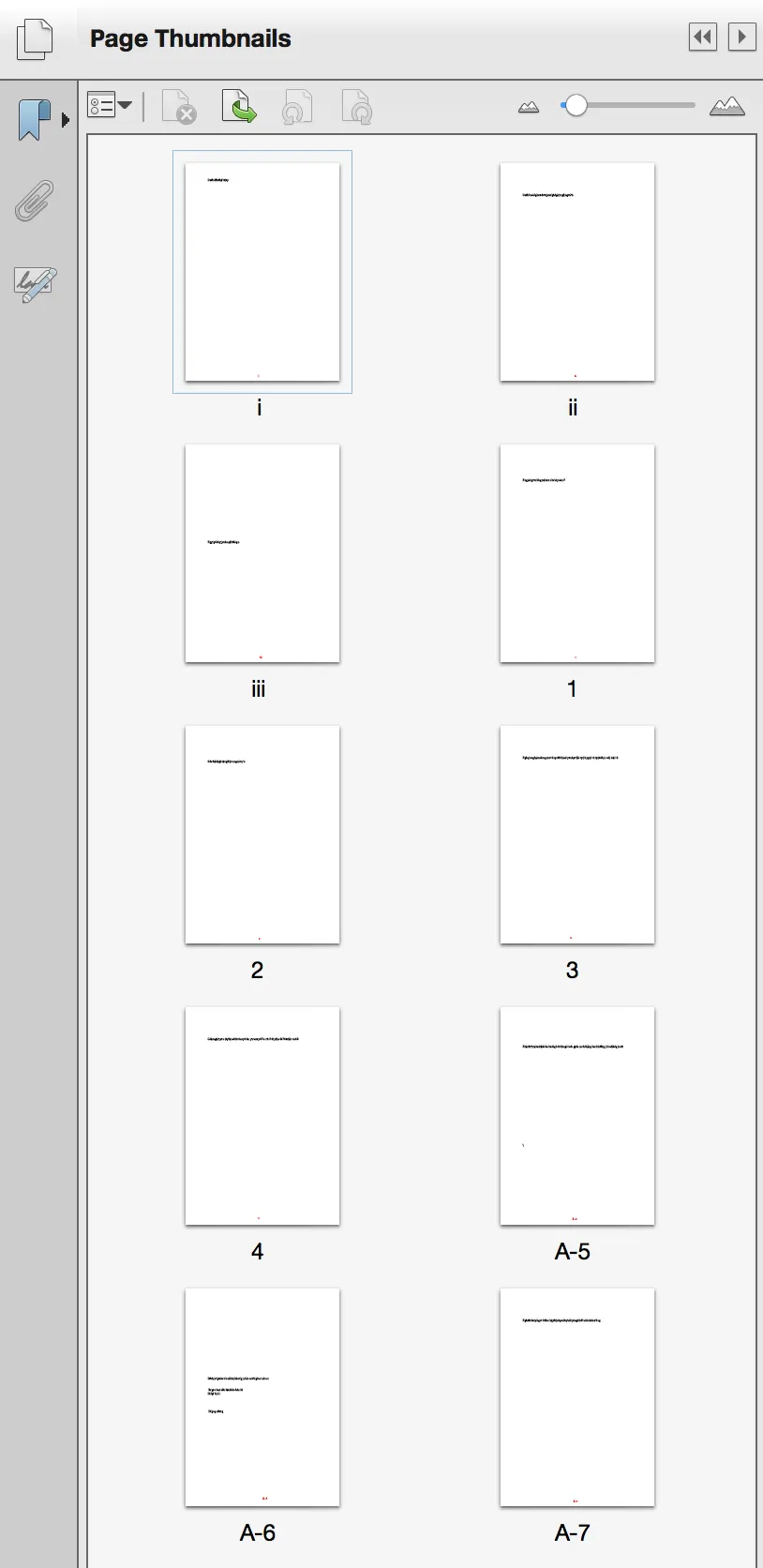 Acrobat thumbnails