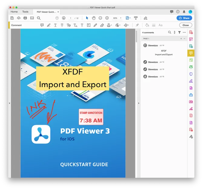 Annotations in document