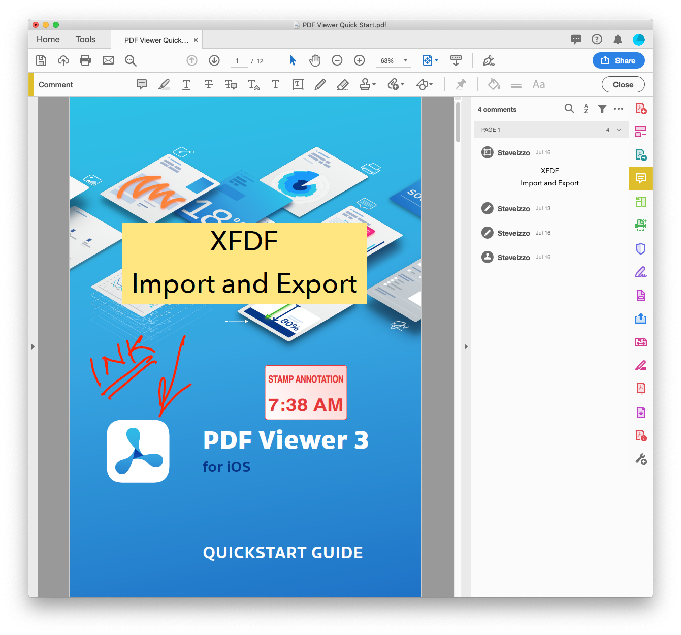 Annotations in document