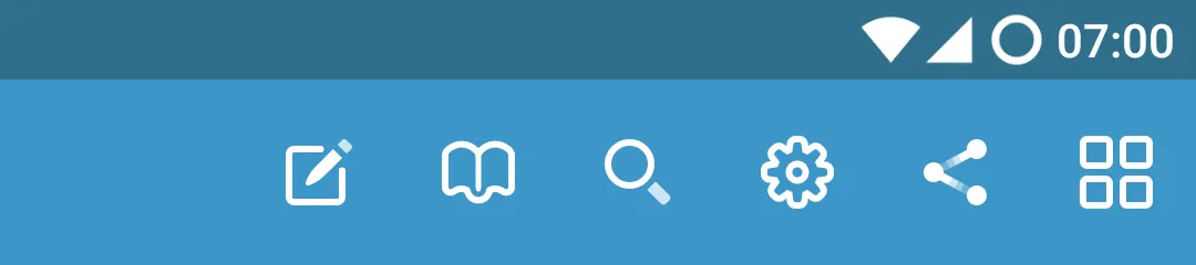 Action bar icons