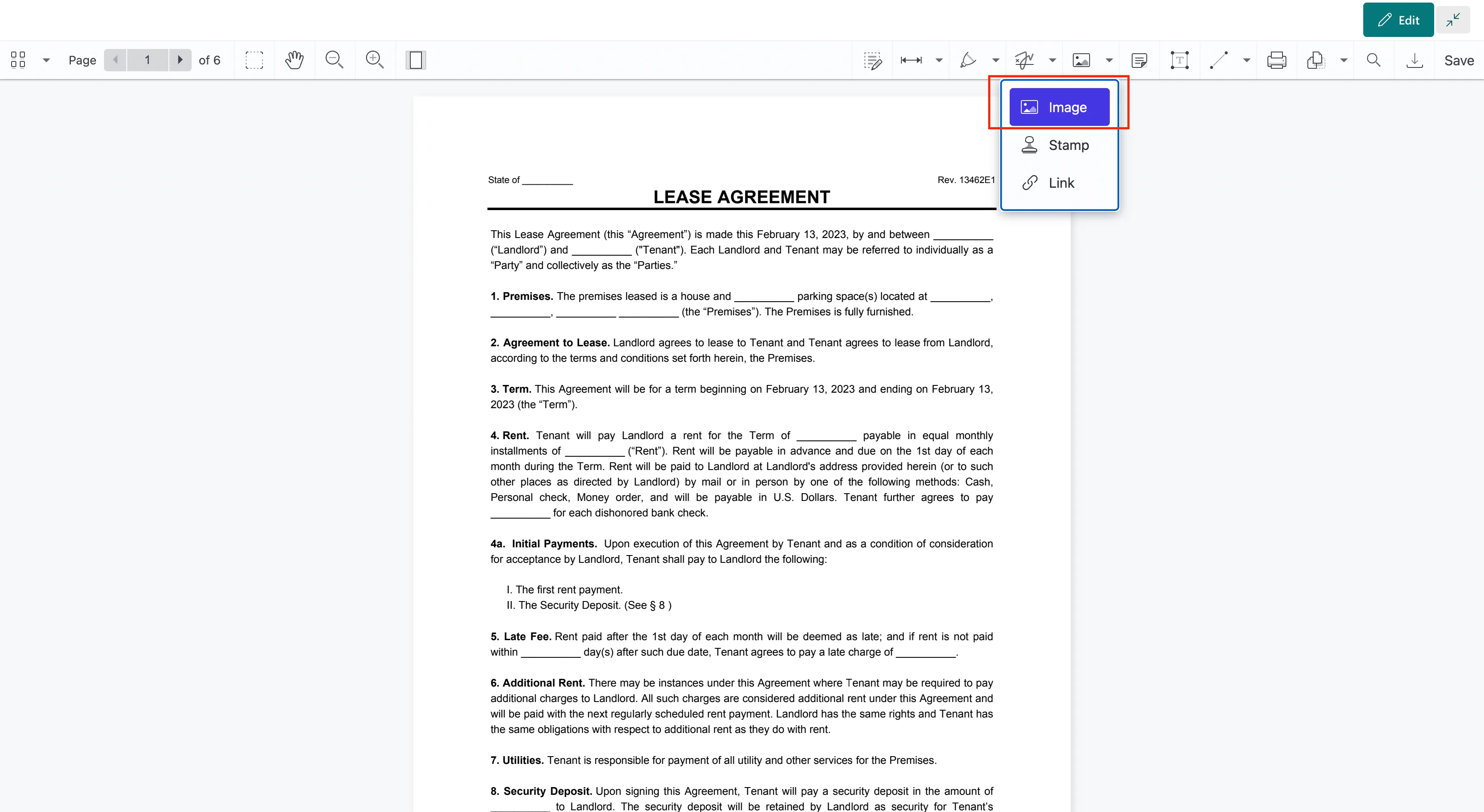 Add image to pdf