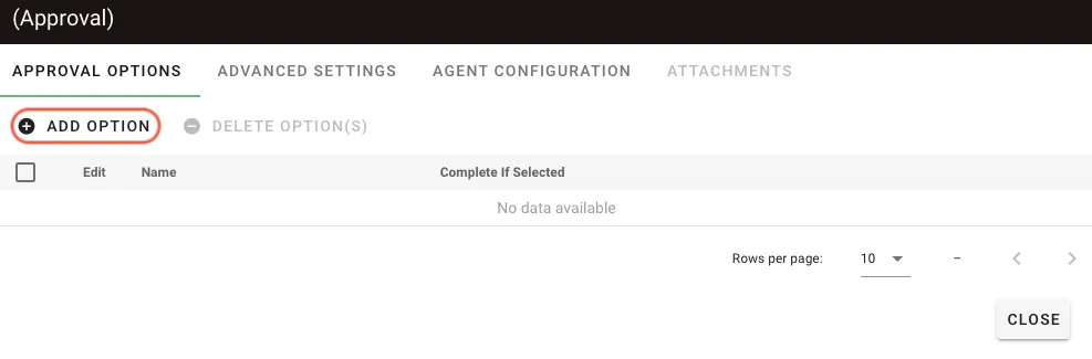 Add Option button