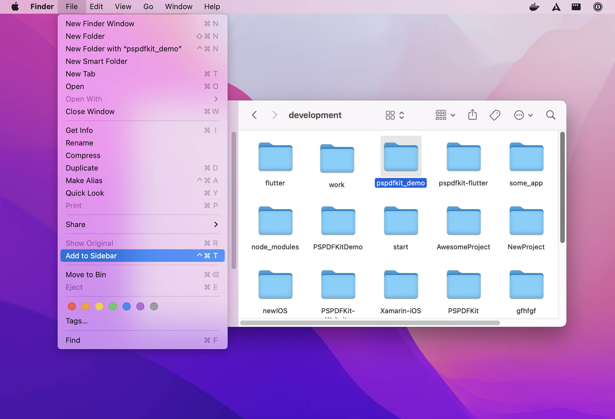 Adding a folder to Finders sidebar