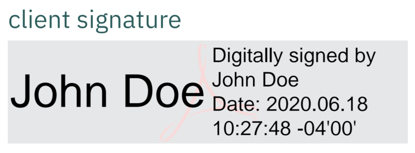 Signature widget rendered while keeping its appearance