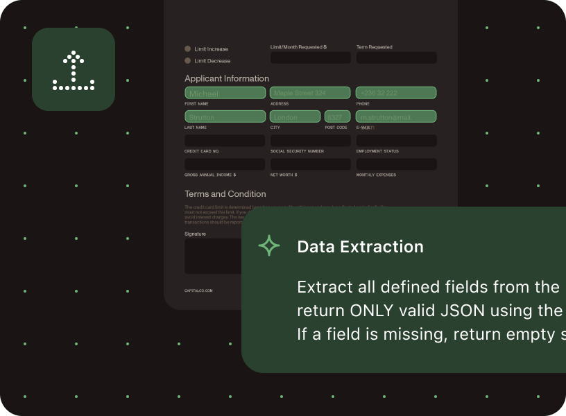 Data extraction visualization