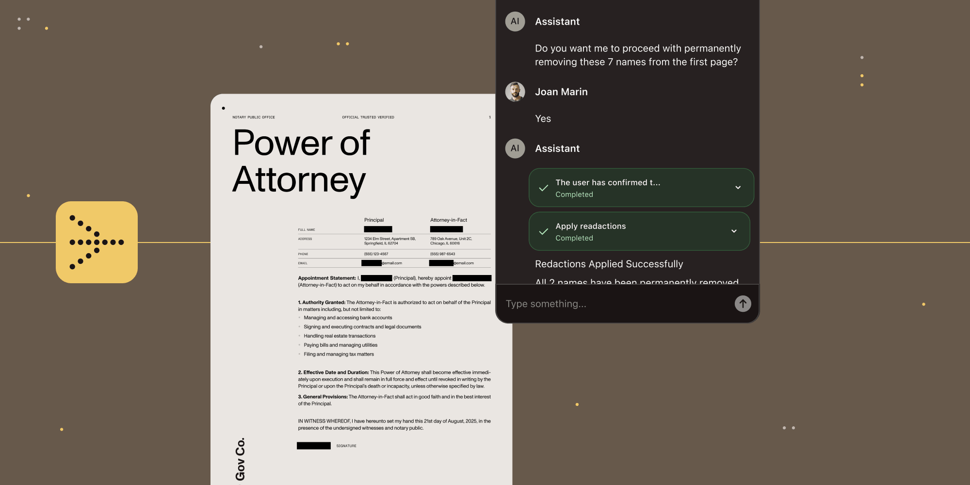 AI Assistant document editing agent