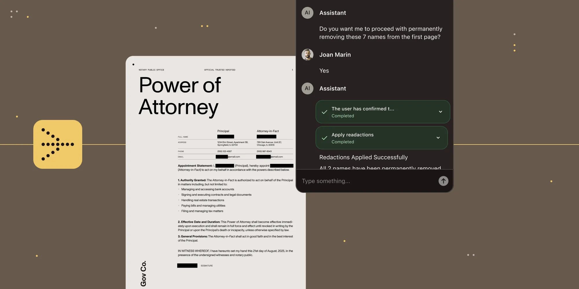 AI Assistant document editing agent