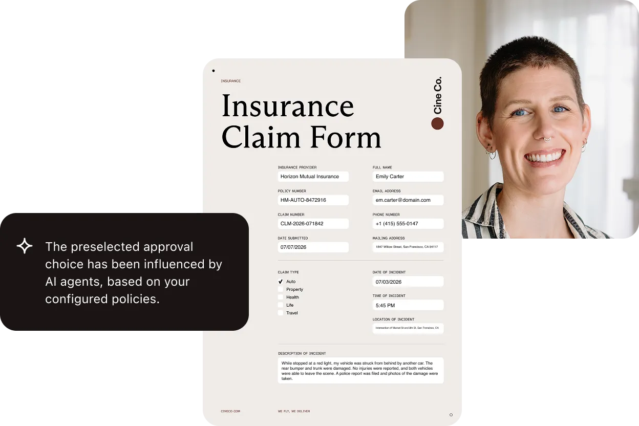 AI agents connected to Nutrient document governance workflow, showcasing a human in the loop for document review.