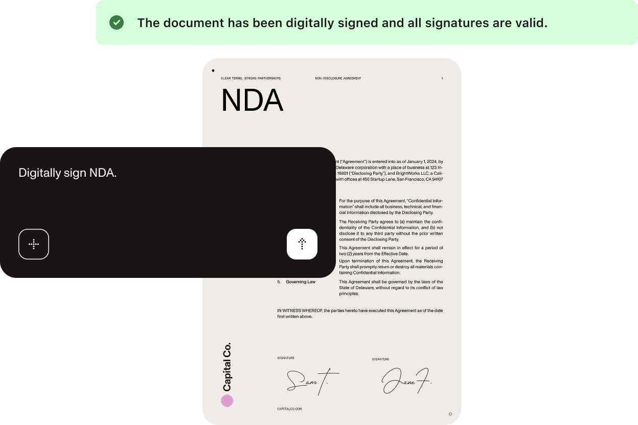 AI agents connected to Nutrient document infrastructure showcasing digitally signing documents