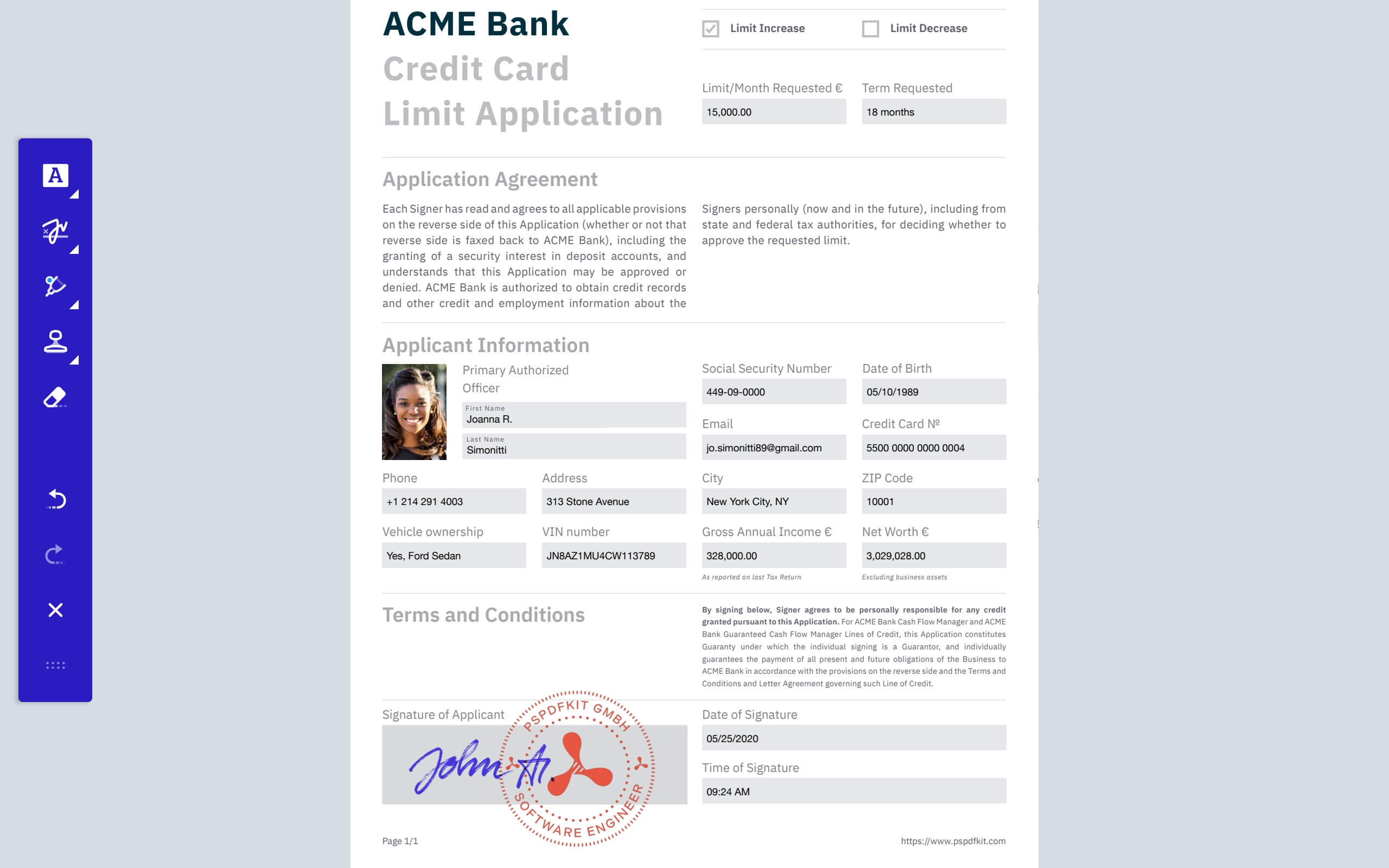 Final document with a stamp on top