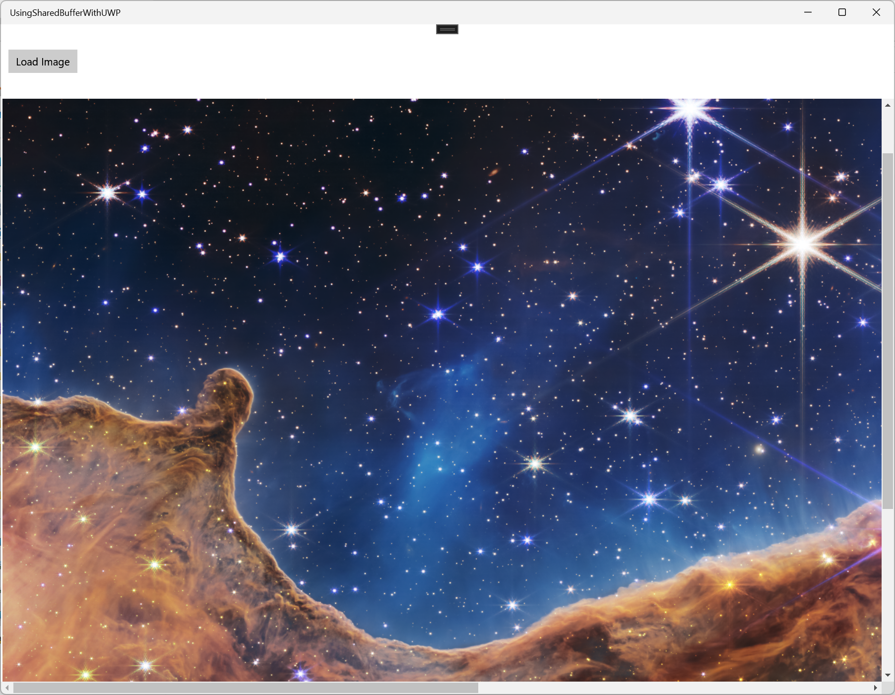 App window after loading image