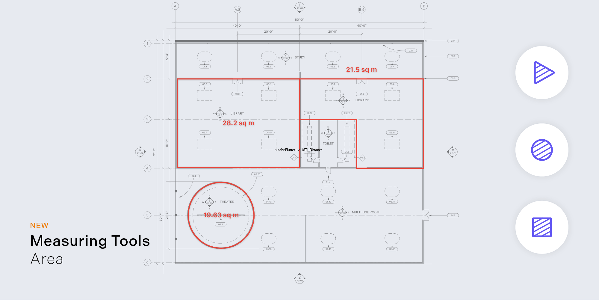 Blueprint with area measurement
