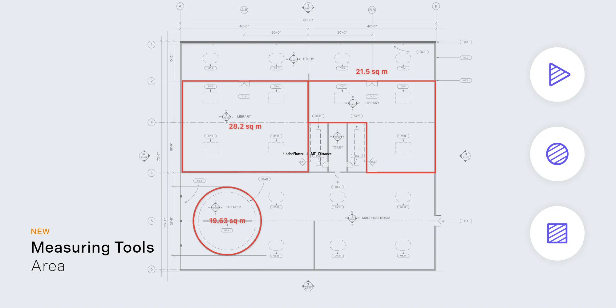 Blueprint with area measurement