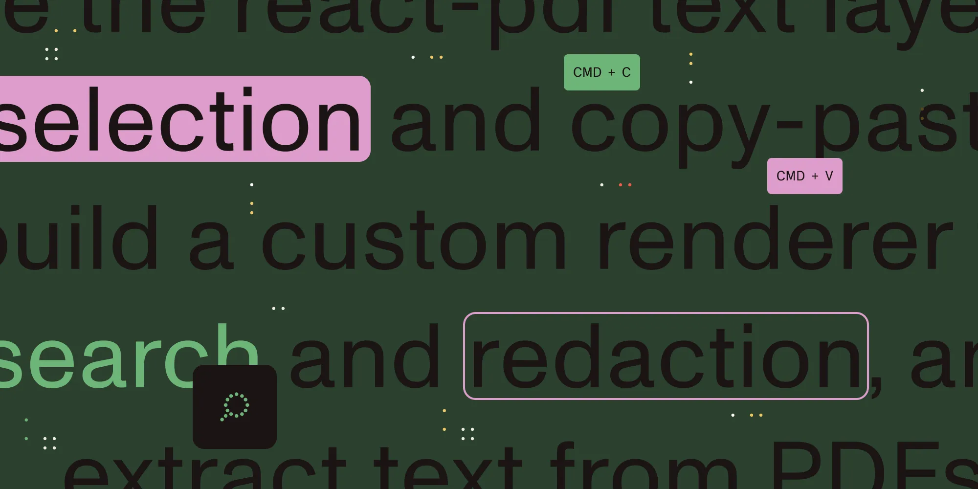 Featured image for article: react-pdf text layer: Selection, search, and redaction