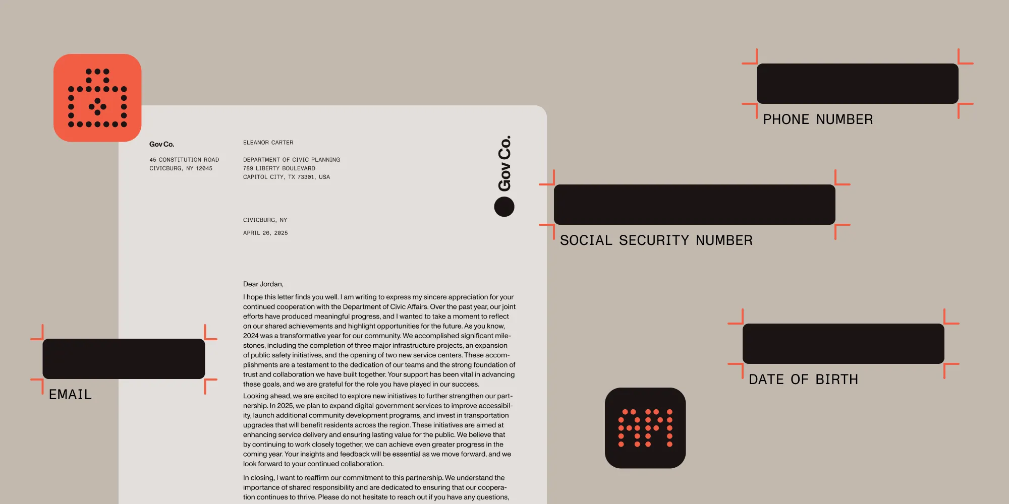 Redacting sensitive data with Nutrient AI redaction API