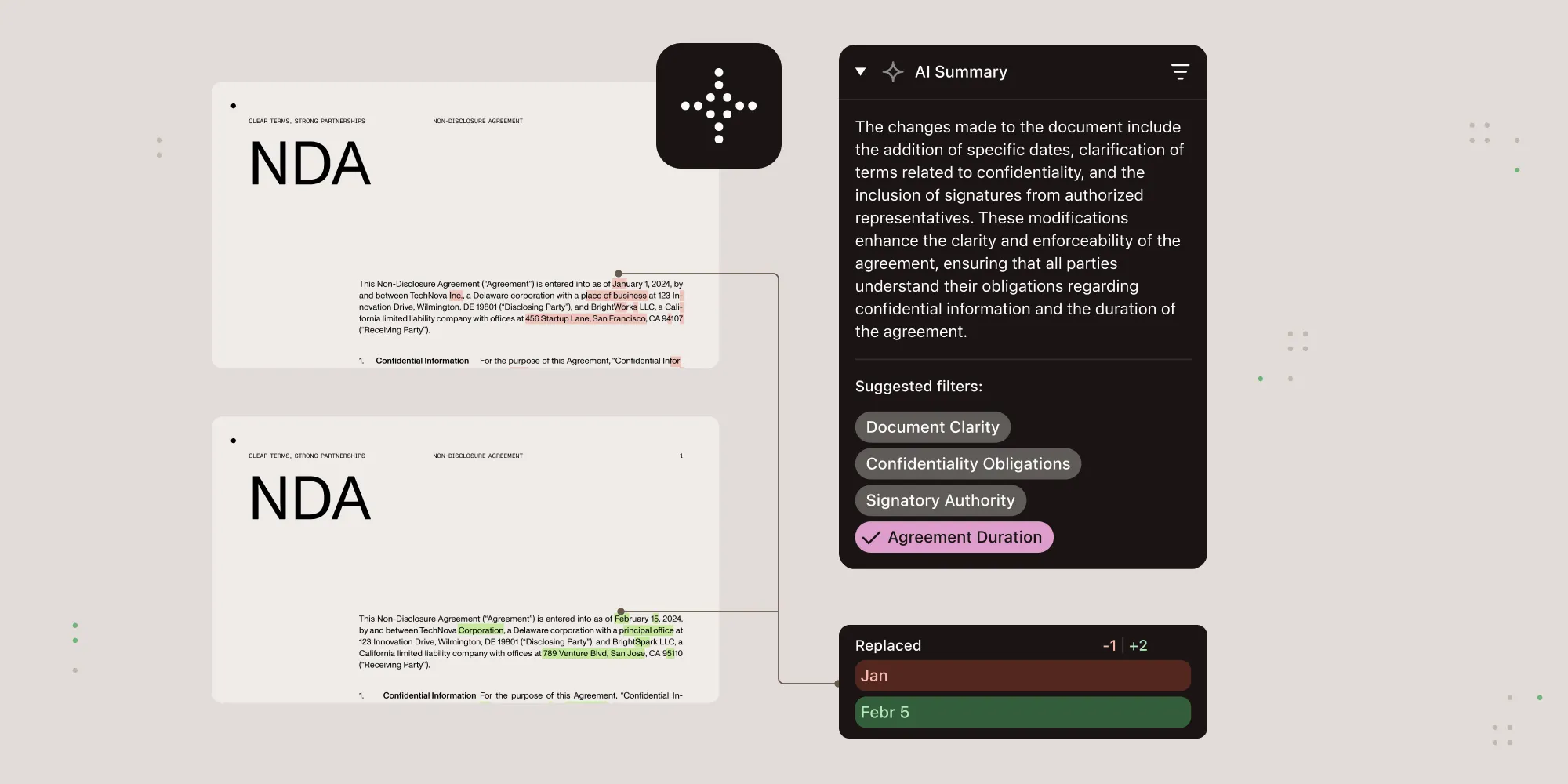 How AI powers document comparison