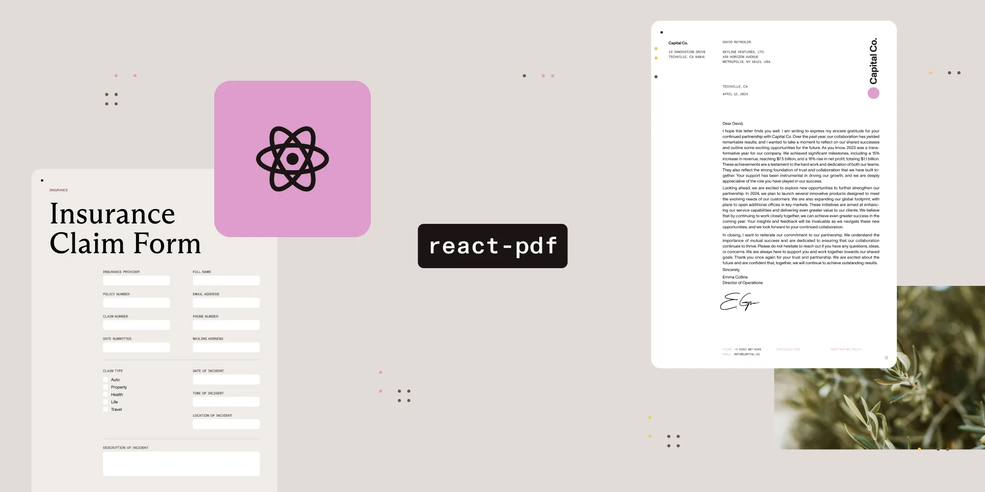 react-pdf setup: Document and page rendering