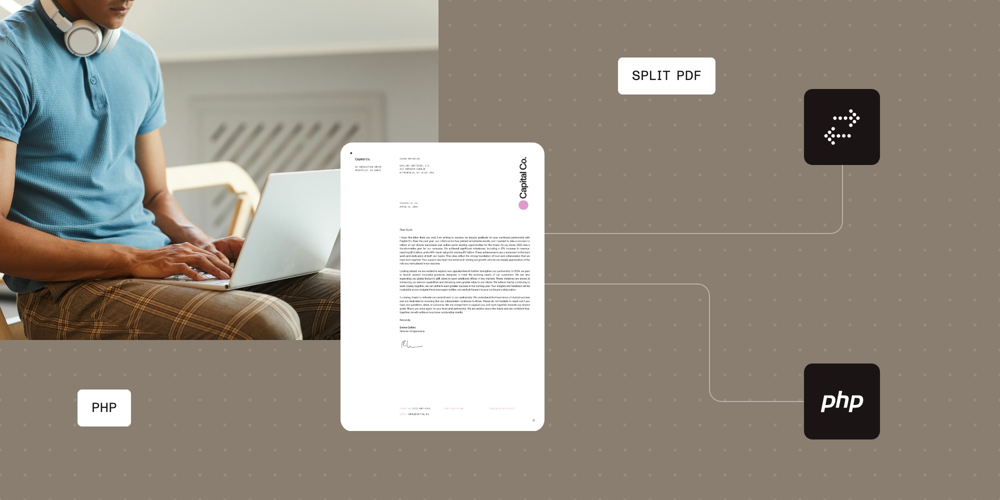 How to split PDFs using PHP