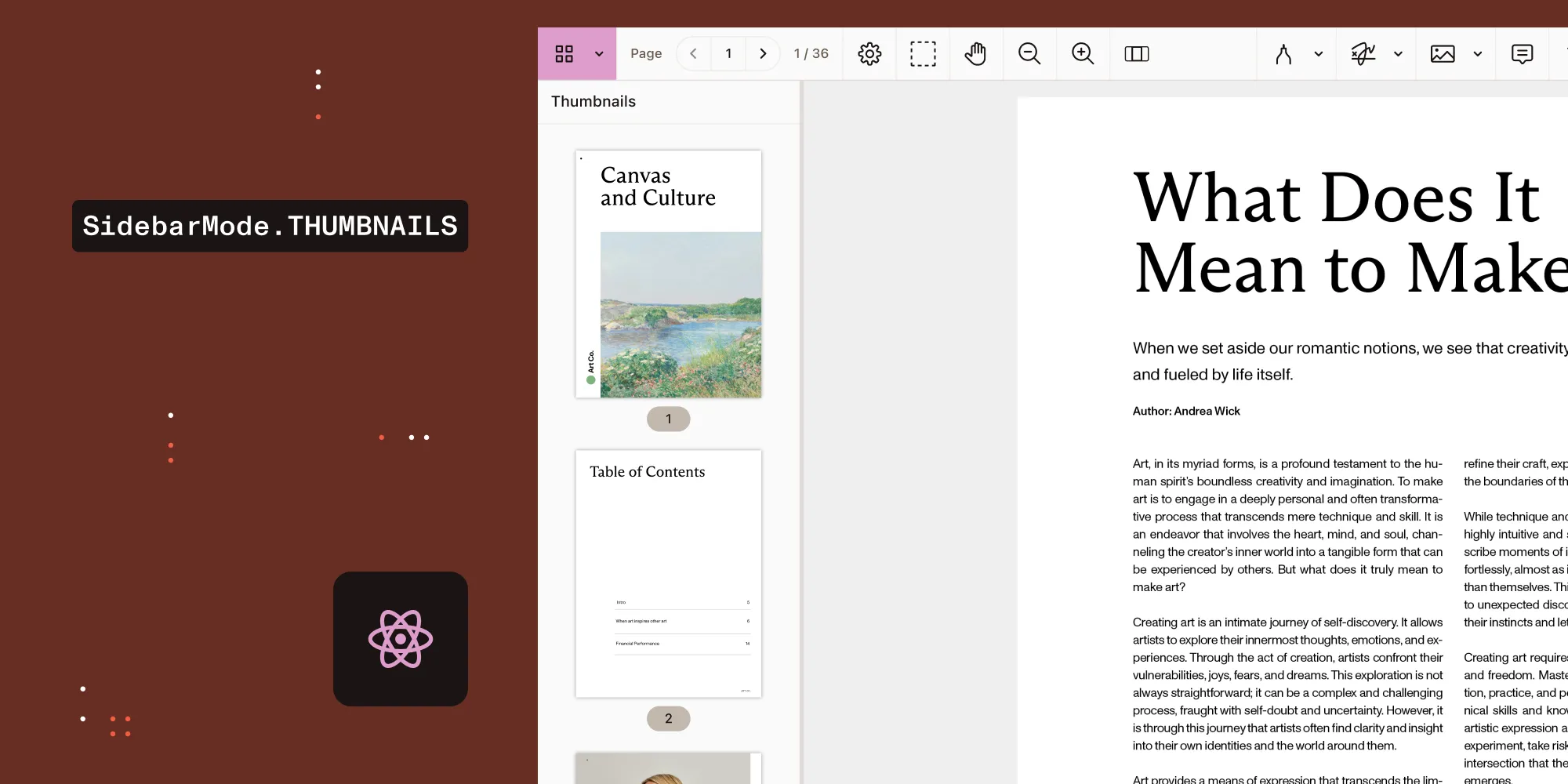 react-pdf thumbnails and page navigation