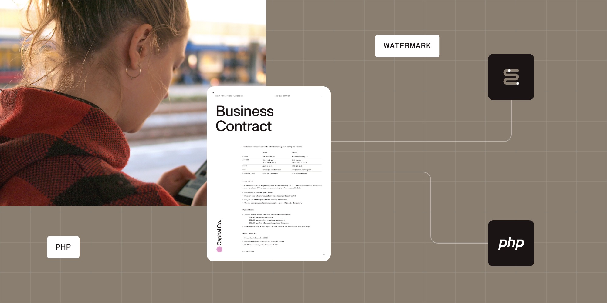 How to watermark a PDF using PHP