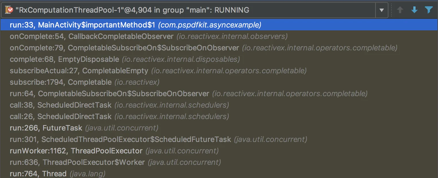 Stacktrace of a bug