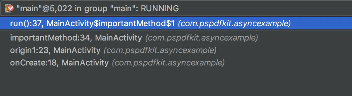 Async stacktrace