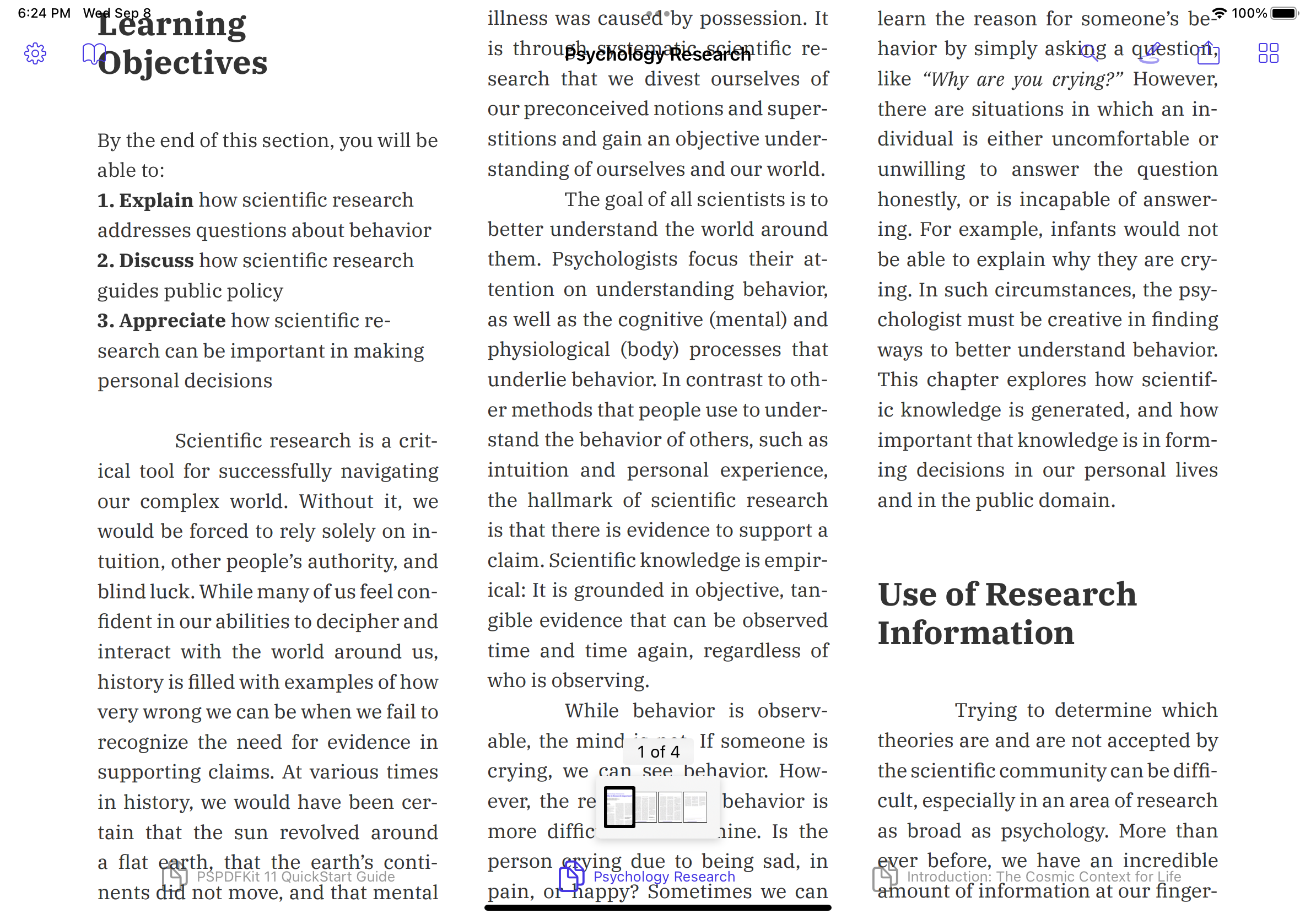 Screenshot showing the title and buttons in bars overlapping document content, which makes everything hard to read.