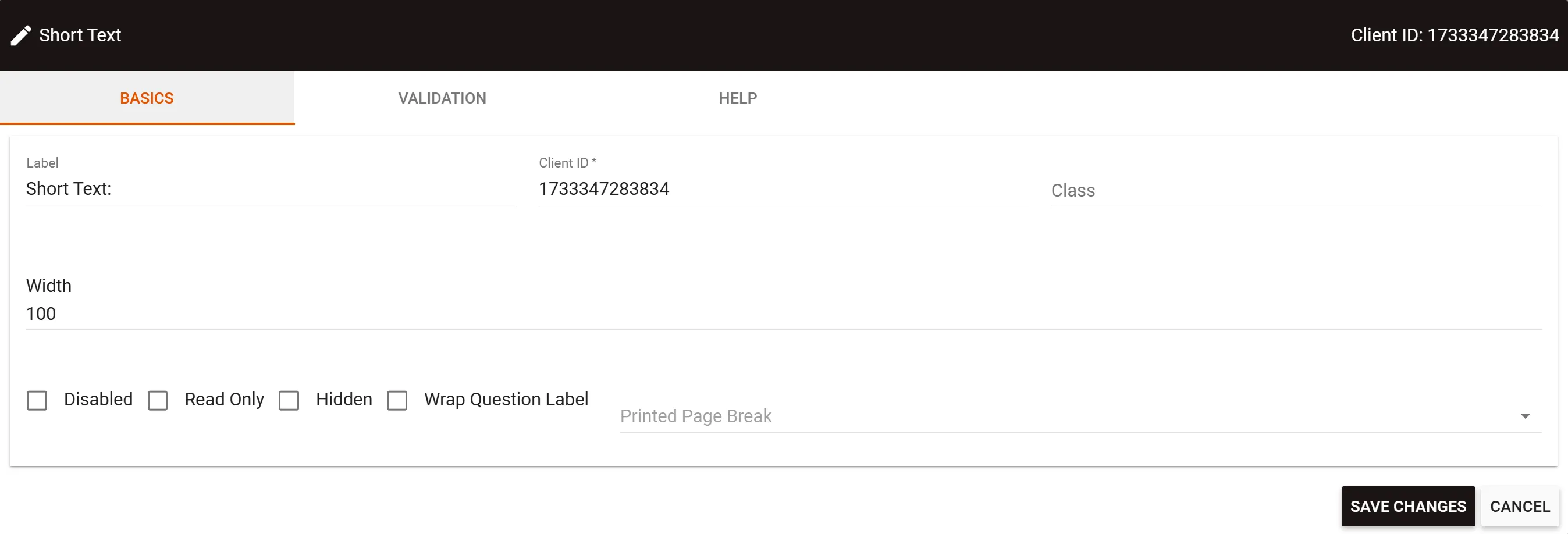 basics tab
