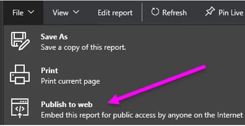 Publish to web