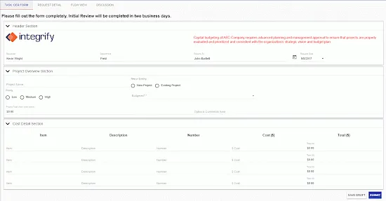 capex request form