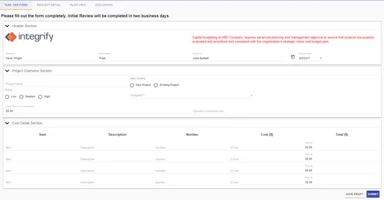 capex request form