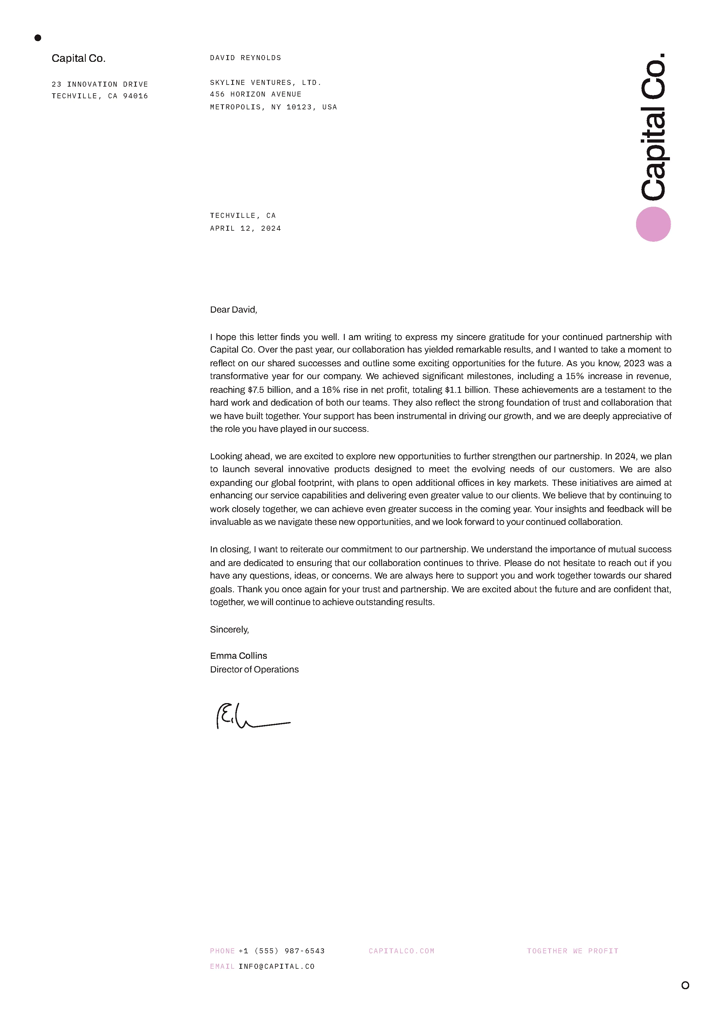 Business letter template