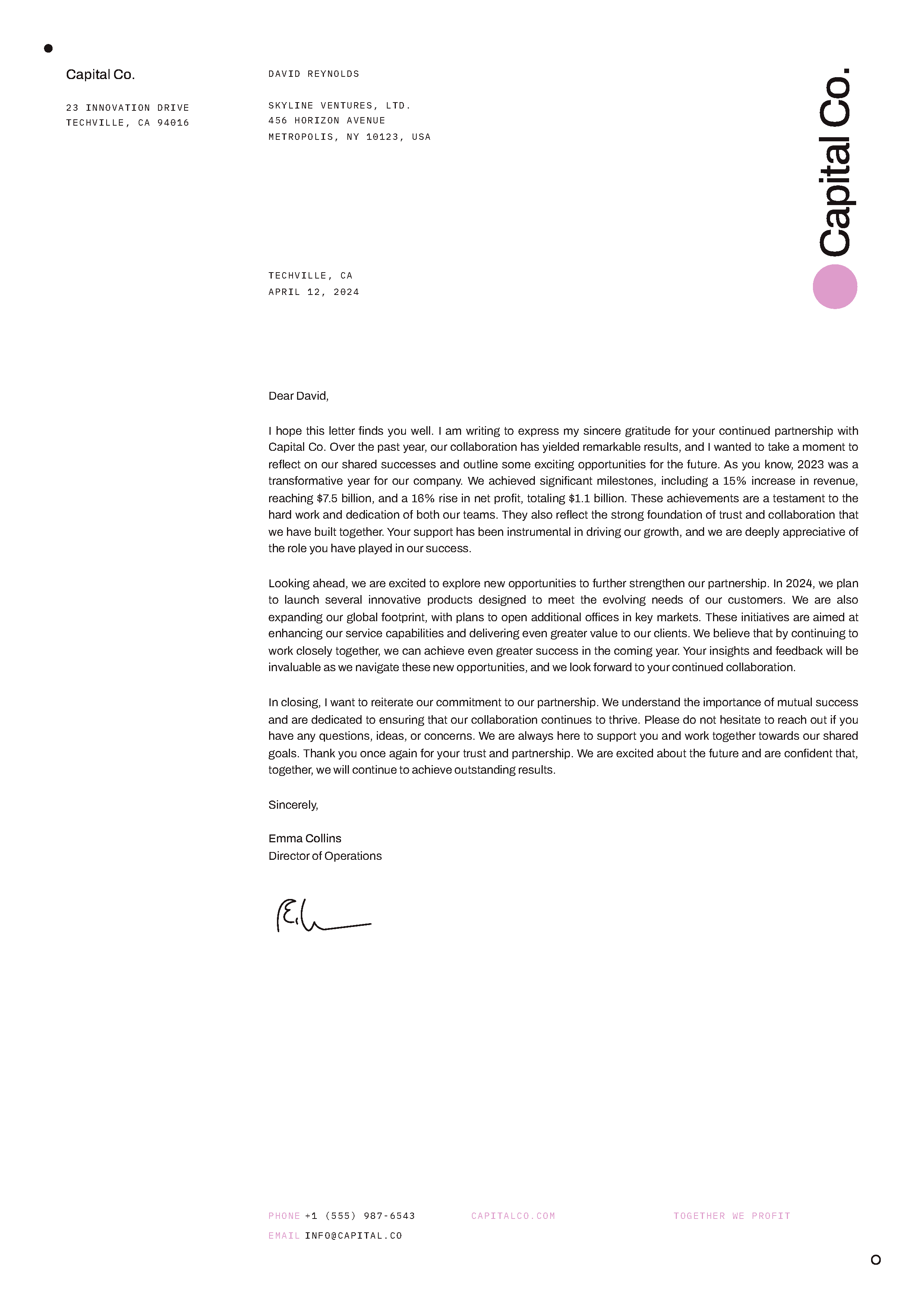 Business letter template