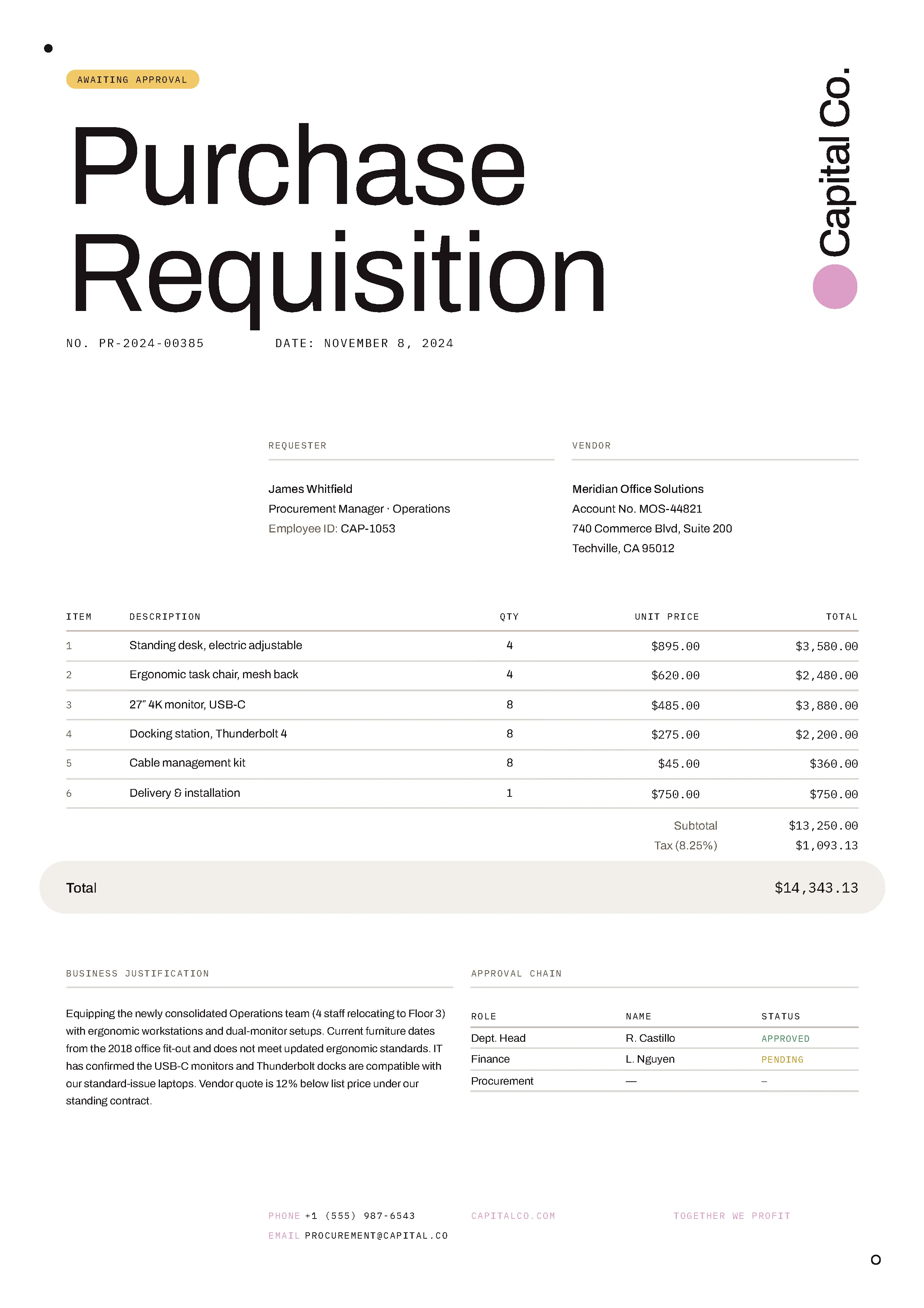 Purchase order template