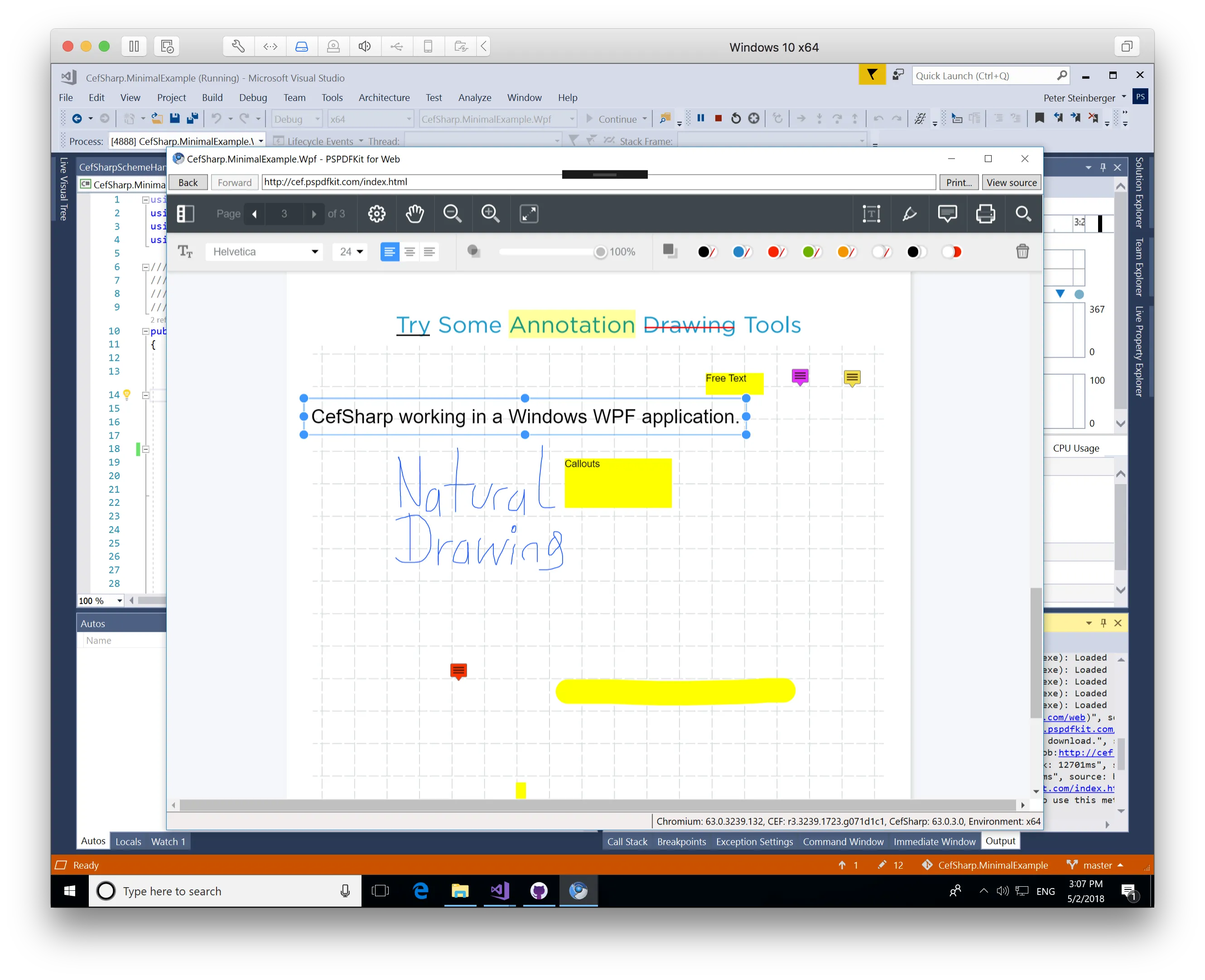 Chromium Embedded Framework running on Windows 10, compatible down to Windows 7