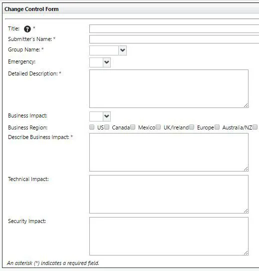 change control form