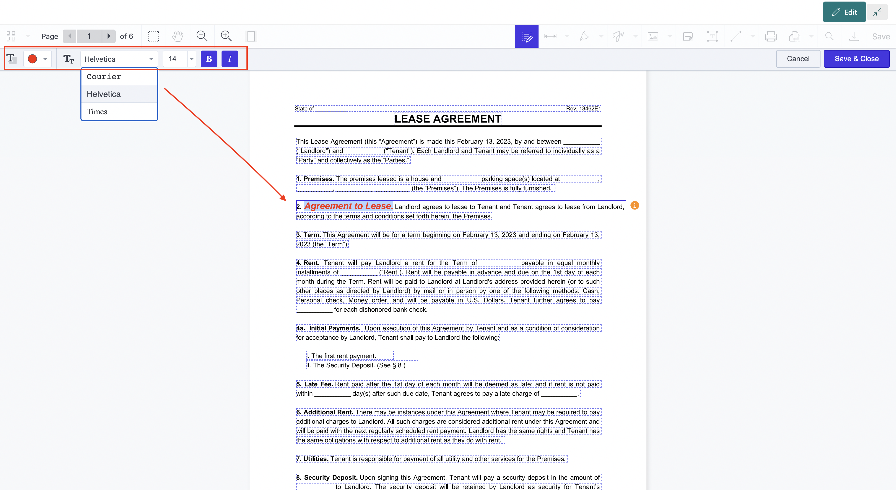 Format text in PDFs