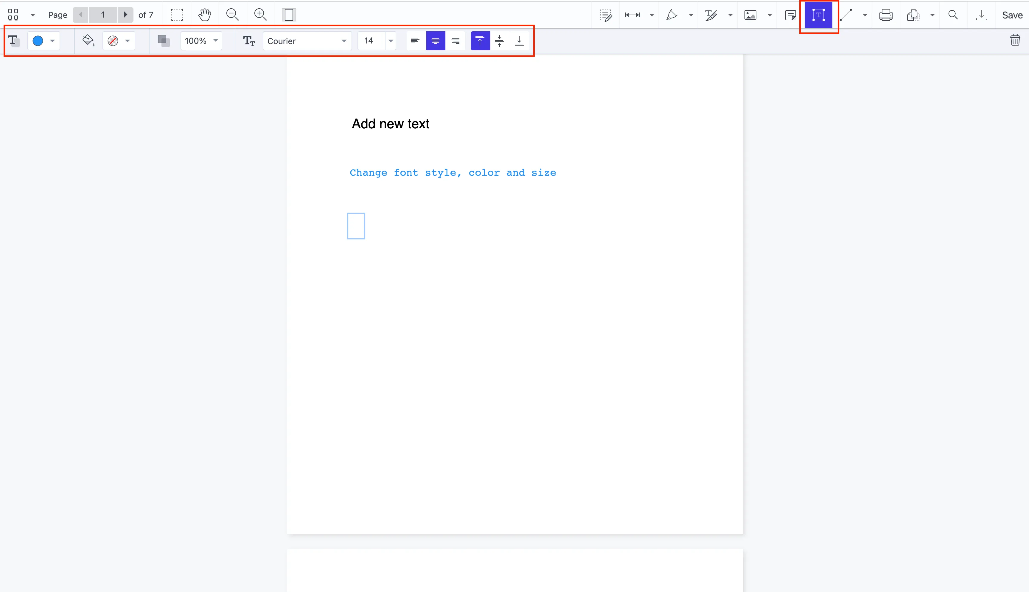 Edit new page in PDF