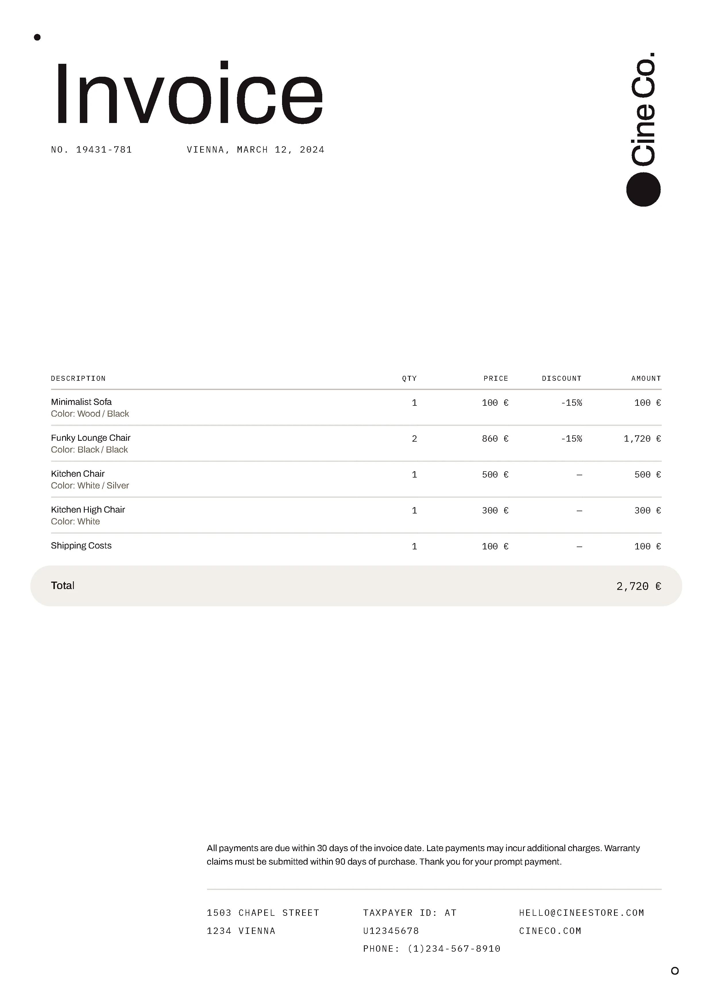 Invoice template