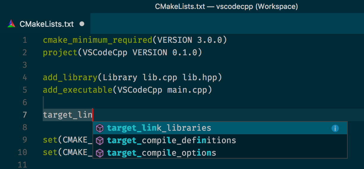 CMakeLists.txt auto-completion