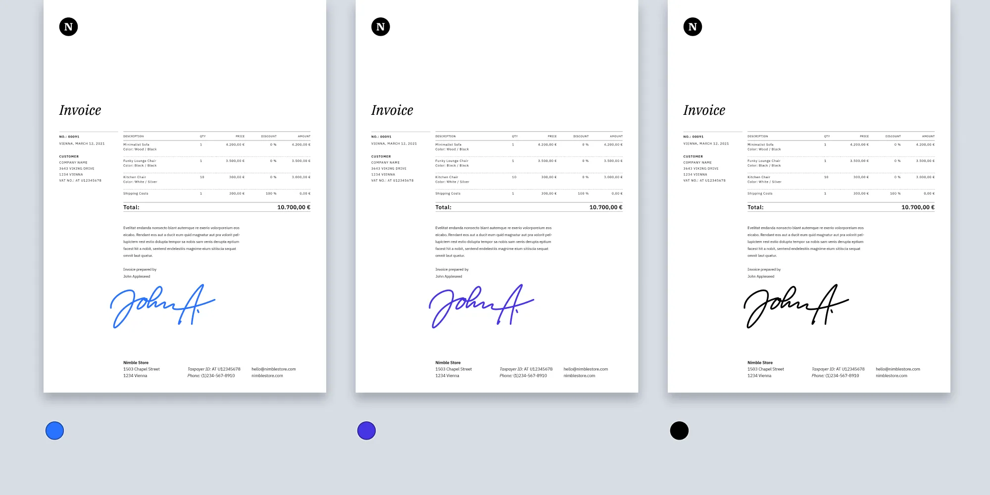 Color options