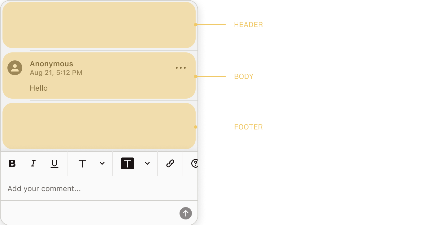 Comment slots marked