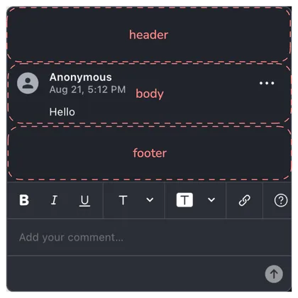 Comment slots marked