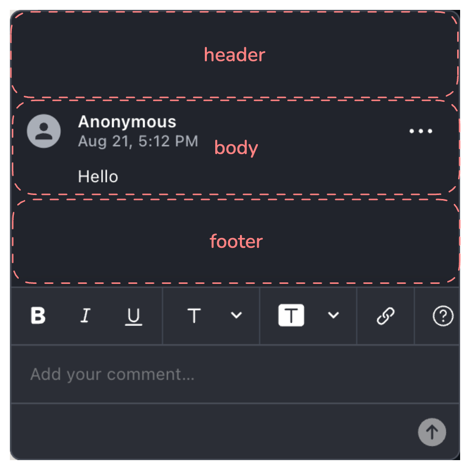 Comment slots marked